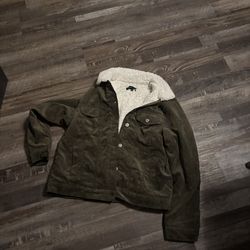 Love Tree Corduroy Sherpa Lined Jacket Olive Green size Large