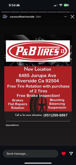 P&B Tires II Low Prices On Tires ,Brakes , Suspension