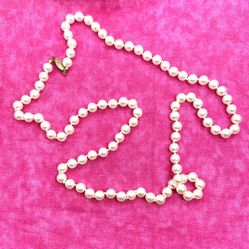 35” Strand Of Lustrous Faux Pearls