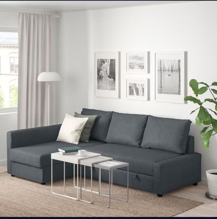 IKEA Friheten Couch w Storage - Pull Out Convertible Sofa Bed Sectional EXCELLENT