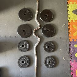 Weight  plates  / curl  bar    60 dollars