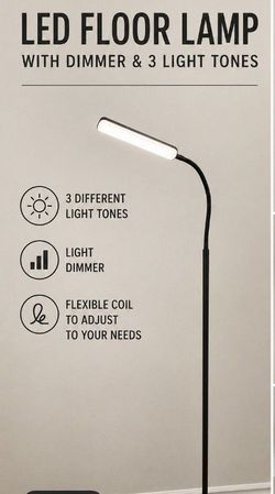 LED Floor Lamp with Dimmer and 3 Light Tones