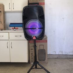 Bluetooth Speaker System - 15” Woofer !  Includes Speaker Stand, Microphone & CHARGER ‼️3000 Watts - Rechargeable Portable - VERY LOUD FOR PARTIES !  