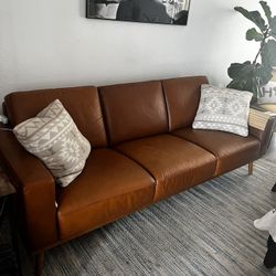 Brown Leather Couch 