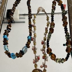 Vintage Stone/Glass bead necklaces