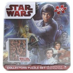 Star Wars Collectors Puzzle Set 500 Piece Foil Puzzle +300 Piece Poster Puzzle