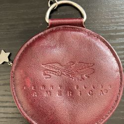 Key Chain Perry Ellis All Leather With Zipper