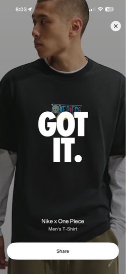 Nike x One Piece Black T-shirt Size Small Brand New