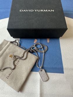 David Yurman 21-inch white dog tag pendant