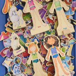 T.S. Shure Daisy Girls Wooden Magnetic Dress Up Doll Set