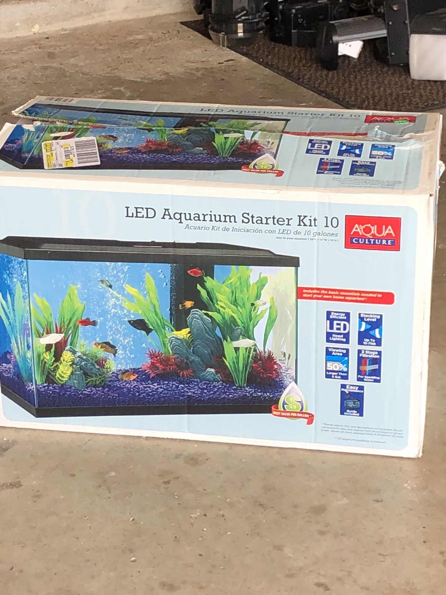 Aqua Culture 10-Gallon Glass Aquarium Starter Kit 