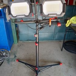 Husky 10,000 Lumen, Twin Head LED Work Light 