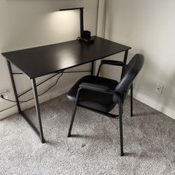 Used Amazon Desk + Chair + Desk Lamp 