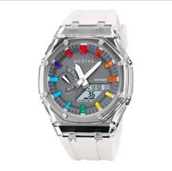 Activa X Invicta Men's Digital Watch - 44.2mm, White (ACW2100-003) NIB