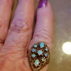 Estate Beautiful Natural Opal Rings 14k