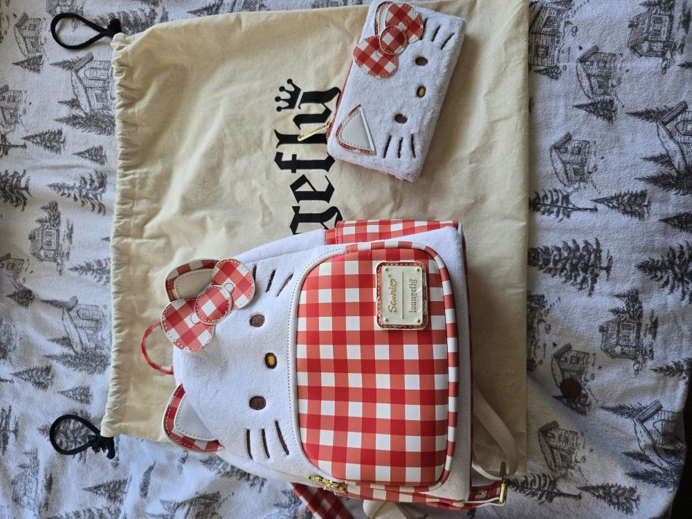 Hello Kitty Backpack And Wallet Combo