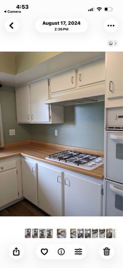 Gas oven and stove top and refrigerator