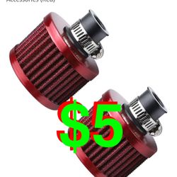 2PCS Air Filter Valve Cover Breather Filter, 12mm Cold Air Intake Filter Breather Vent Crankcase Breather, Universal Breather Filter for Car and Motor