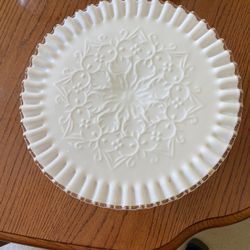 Vintage Milk glass Cake Stand 