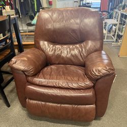 Brown Faux Leather Rocking Recliner 