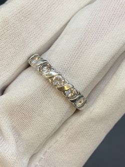 Ladies white stone band #34111