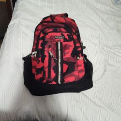 Red And Black Camo Backpack 