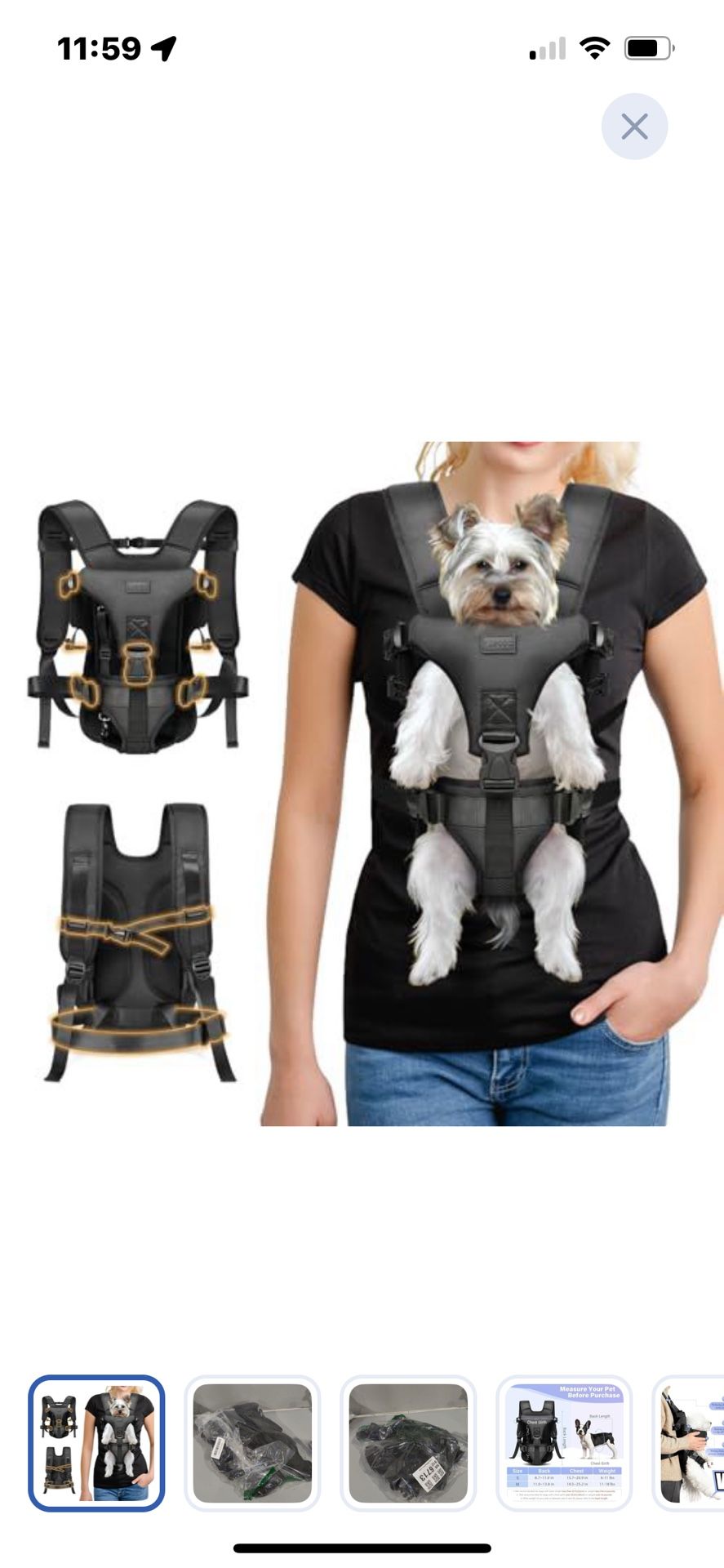 “New”front Backpack Carrier(up To 15 Lbs)(Dog/cat/etc) (adjustable)black (retail$39(