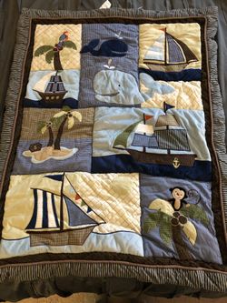 Crib bedding/Nursery - monkey, whale, boat, nautical