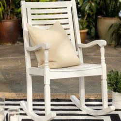 Beautiful White Wood Rocking Chair (New)