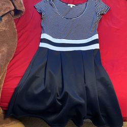 Sleeved And Striped Dress