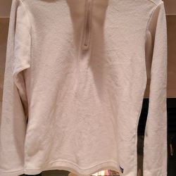 Patagonia Cream Off White Zip Up Fleece Pullover Sweater Size Small