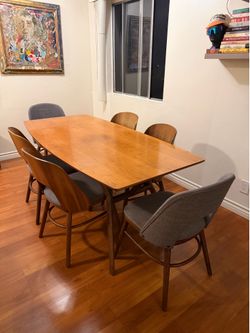 Handy Living Georgetown 5-piece Grey and Dark Walnut Mid Century Modern Dining Set