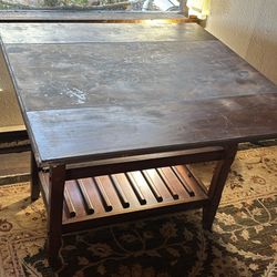Pier 1 Kenzie Mahogany Brown Drop Leaf Breakfast Table
