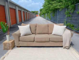 Beautiful Beige Brown 3 Seater Sofa Couch