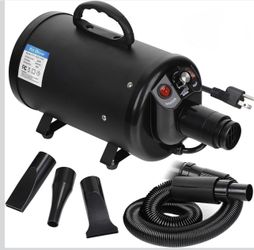 Dog Dryer, Pet Grooming Blower with Cat/Dog Heater, 2400W Speed Adjustable Pet Hair Dryer