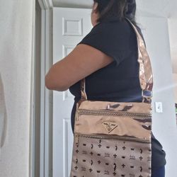 Baby Phat Rose Metallic Crossbody Bag Y2k