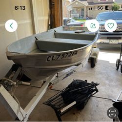 12 Ft Aluminum Game Fisher Boat With Trailer 