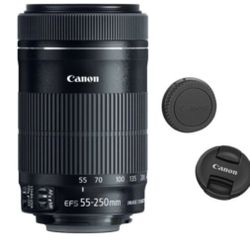 55-250mm Canon Lens with Caps