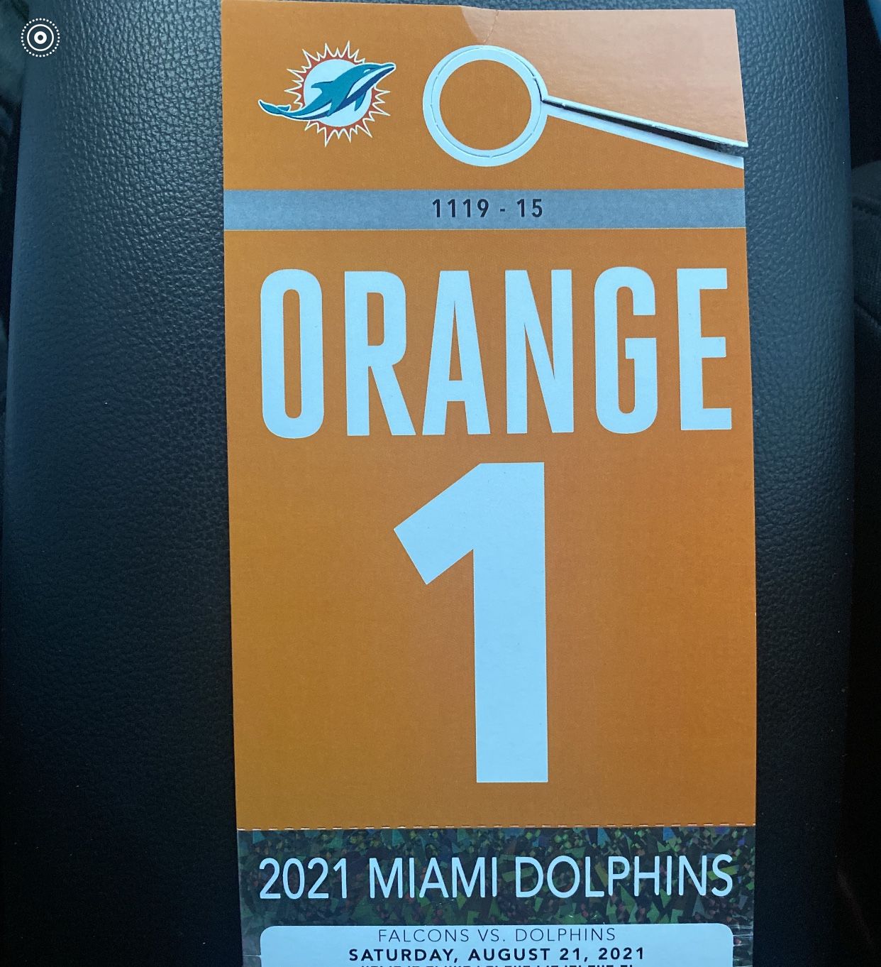 Orange Parking Pass 8/21/21