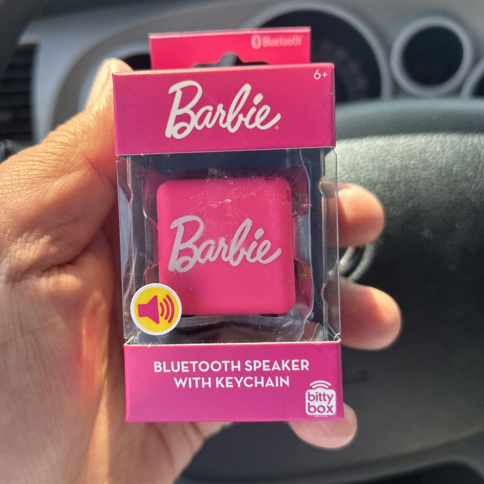 Barbie Bitty Box Bluetooth Speaker with Keychain.