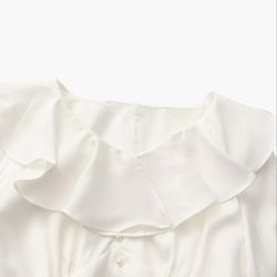 Pearl Button Ruffle Dress