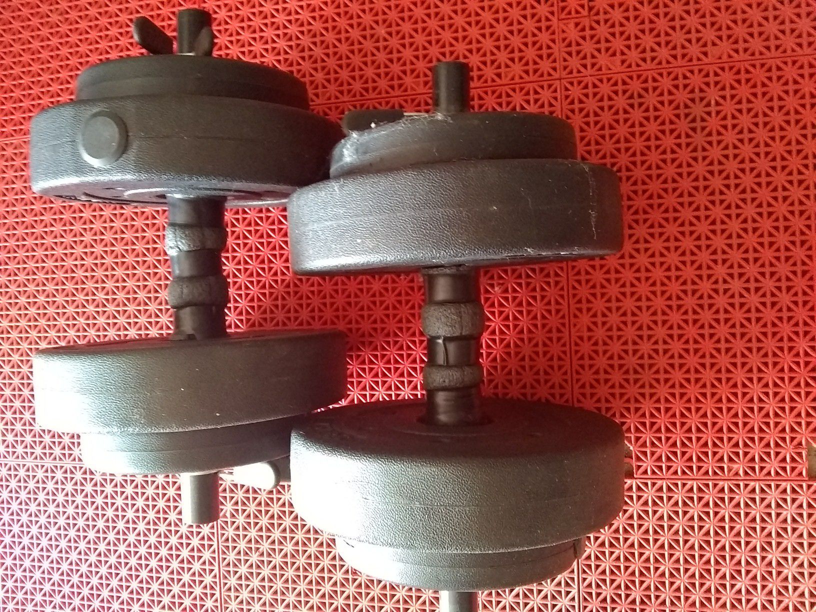 2 dumbbells with 20 pds of weight