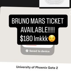Bruno Mars Ticket For Saleee!!!!!