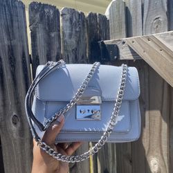 Michael Kors Crossbody Bag Blue And Silver