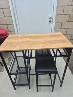 Table and bar stools