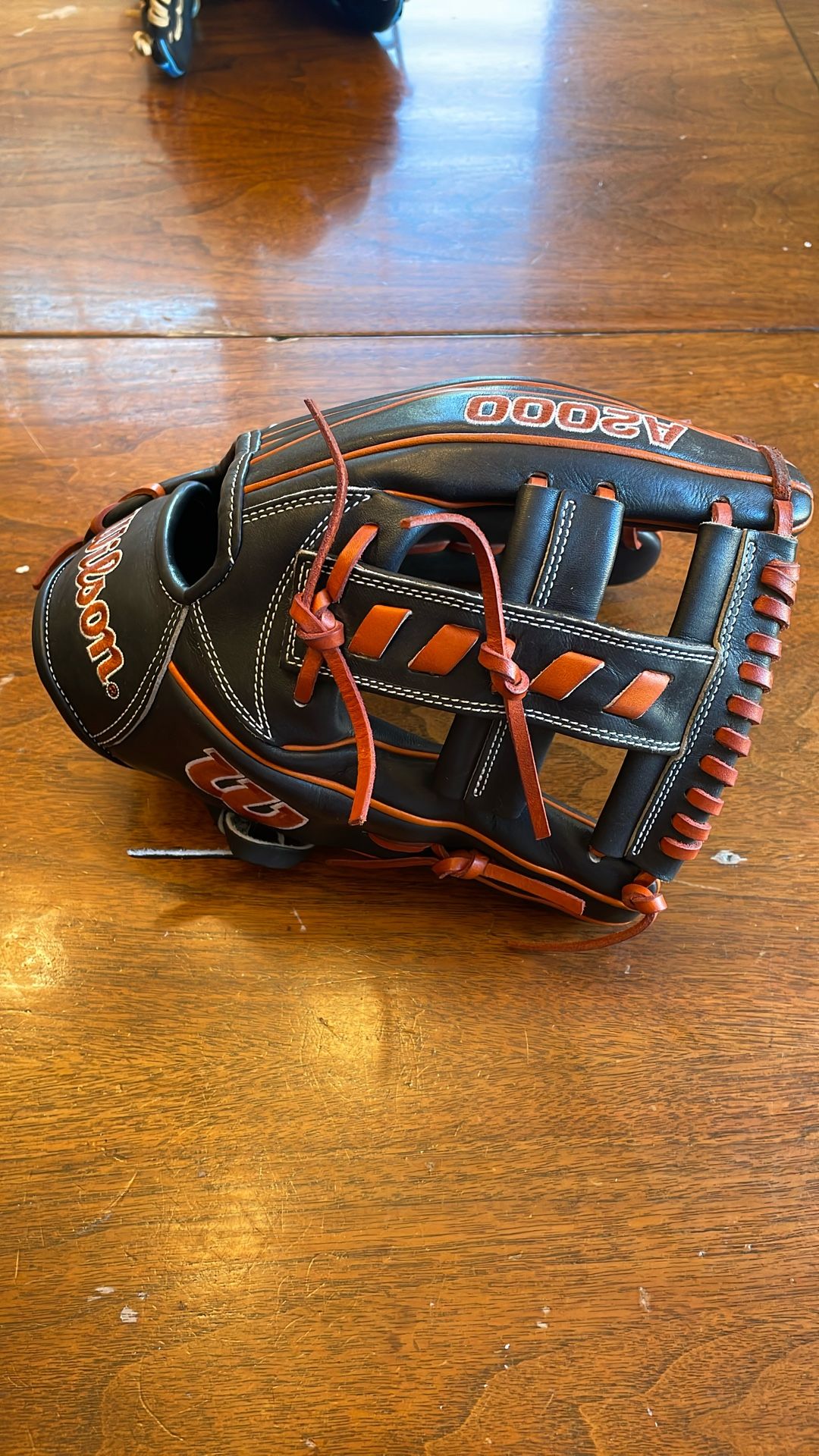New Wilson A2000 Size 11.5 Pro-Stock Black With Leather Brown Laces