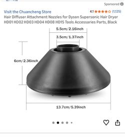 Hair Diffuser Attachment Nozzles for Dyson Supersonic Hair Dryer HD01 HD02 HD03 HD04 HD08 HD15 Tools Accessaries for Flex Style Blow Dryer Styler, Sty