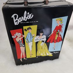 Vintage 1961 By Mattel Inc. Barbie Doll Vinyl Carrying Case *Only case*
