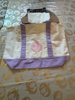 Large purple canvas bag