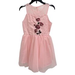 Zunie Pink Rose Dress Girls Size 10